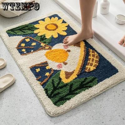 Flower Carpet Plush Bedside Rugs Bedroom Children Room Floor Mats Soft Rug for Baby Play Crawl Mat