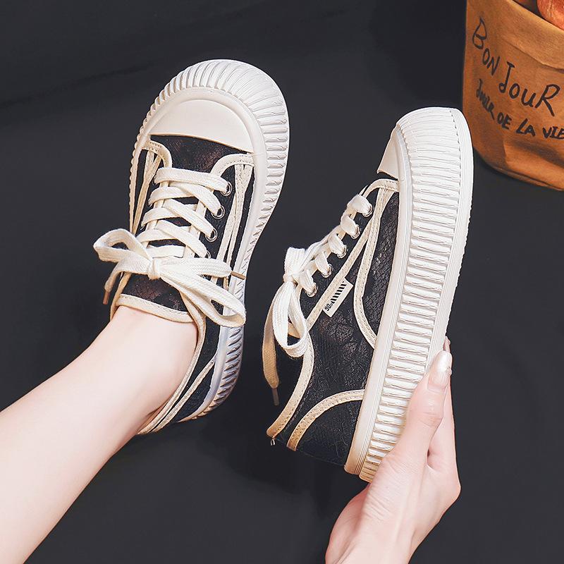 

Маленькие белые туфли женские летние тонкие дышащие кружевные сетчатые туфли платформа нишевые туфли-хлебушки туфли-печеньки 0 40 чёрный