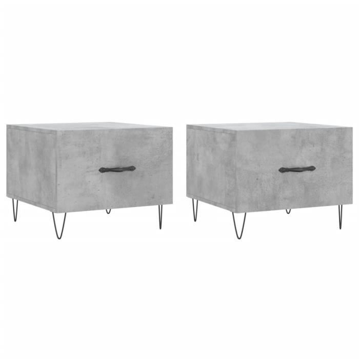 VidaXL Coffee Tables 2 Pcs Concrete Grey 50x50x40 Cm Engineered Wood 829389