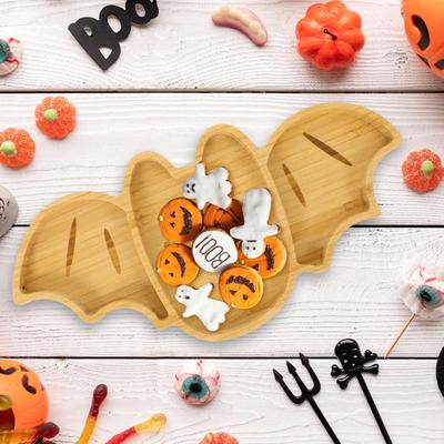 Halloweenská charcuterie deska Halloweenský servírovací tác ve tvaru netopýra na sýr Přenosný talíř na skladování potravin na mořské plody, ovoce, maso