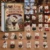 Cute Animal Desk Ornaments 24 Days Dog Advent Calendar 2026, 2D Acrylic Puppy Christmas Pajamas Series Hanging Pendants Countdown Calendar,