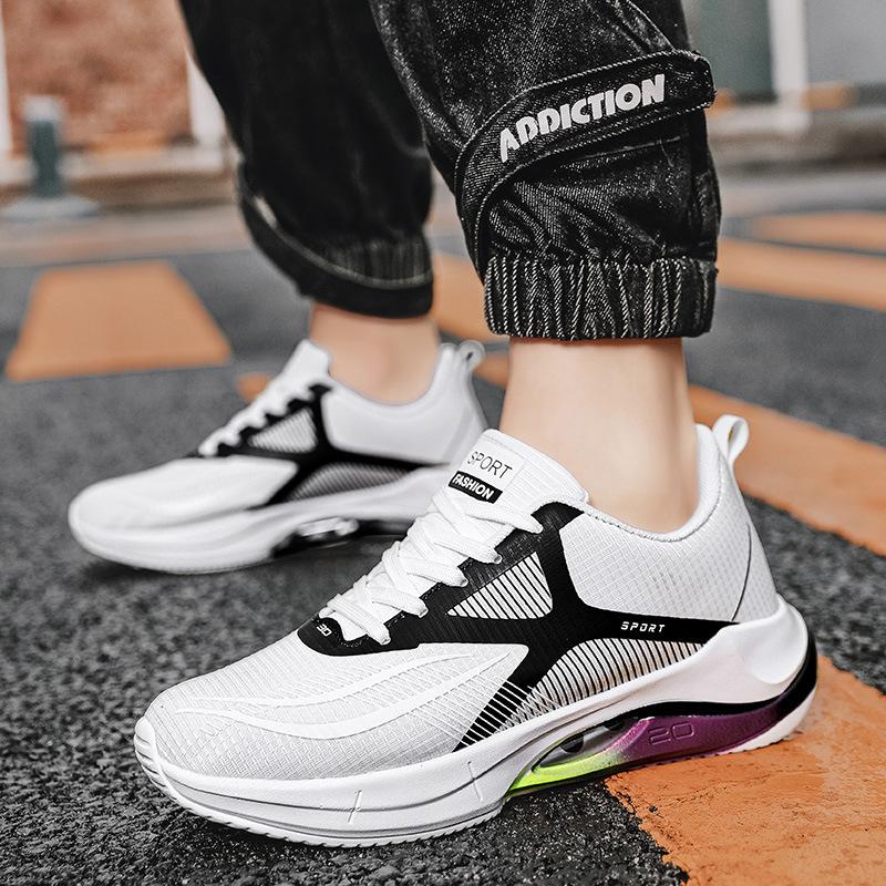 Ultra-light Running Shoes Summer Men's Sports Shoes Mesh Air Cushion Junior High School Students Shock Absorption Professional Sports Racing Shoes