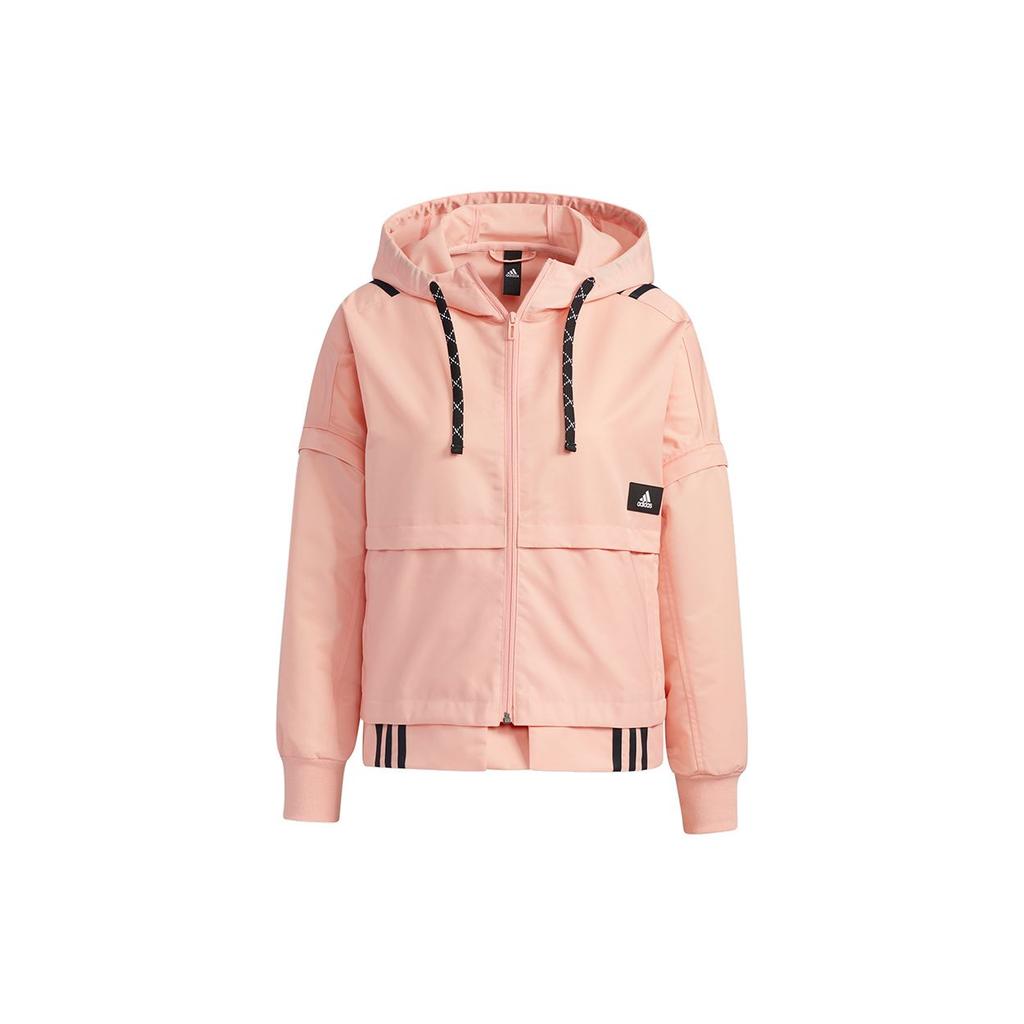 Adidas Detachable Hooded Slim Fit Sports Jacket Women Jacket Pink GT4405