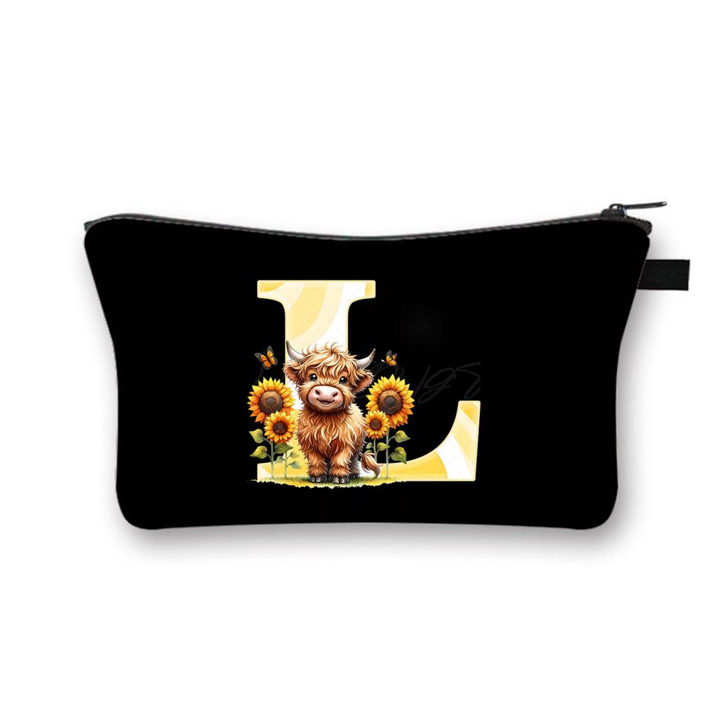 Letter printing primary school students stationery zipper pencil bag change bag multi-functional cosmetic bag storage bag