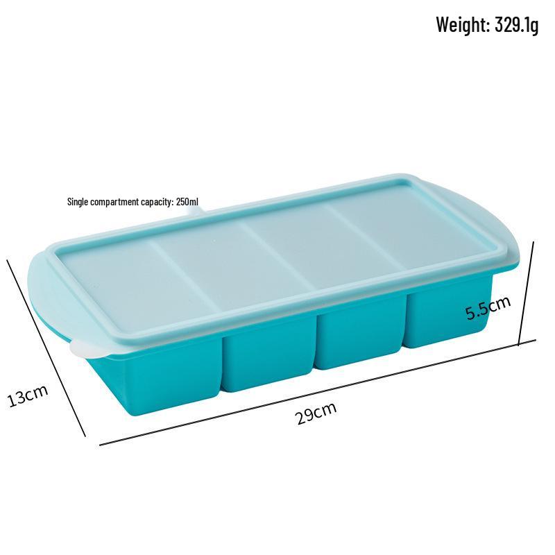 Silicone Ice Cube Tray with Lid - Large Capacity Freezer Storage & Food Preservation Box