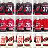 Hokejový dres Pánský Dlouhý Rukáv Ledový Uniforma S Vyšívanými Čísly 20 24 37 Styl Týmu Hurricanes