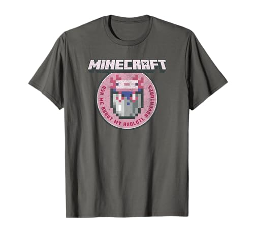 Minecraft Axolotl Adventures Circle Badge T-Shirt