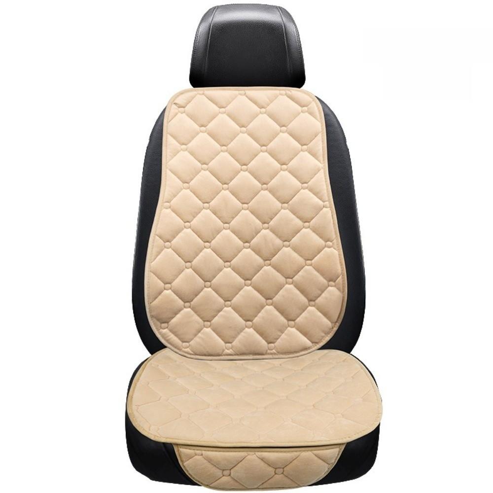 Solid Color Car Seat Covers Thick SUV Seat Mats Universal Seat Cushion бежевый