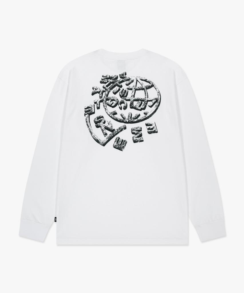LMC Unbalance Globe Long Slv Tee White
