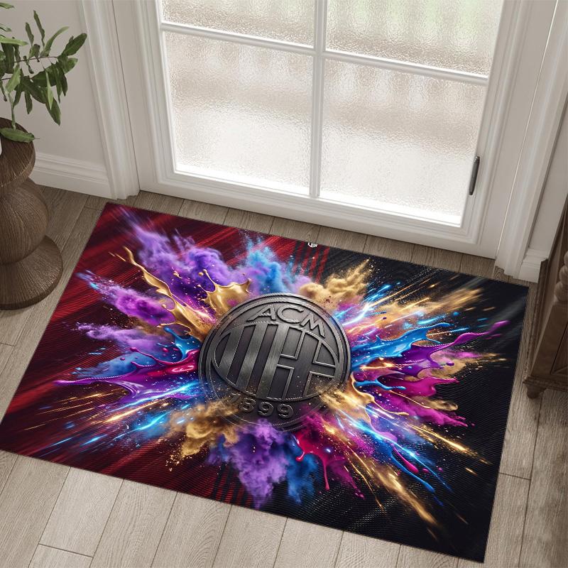 AC Milan Design Crystal Velvet Carpet Cozy Non?Slip Printed Rug For Bedroom Living Room Entrance
