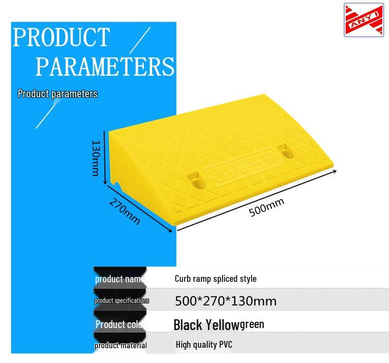 Portable Curb Ramp Triangle Pad for Cars