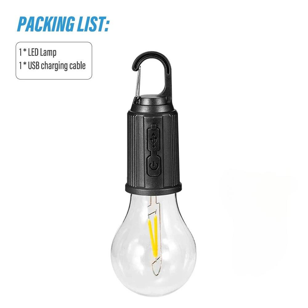 Portable Camping Light 600mAh LED Camping Lamp with Hook Portable Lighting Lantern Type C Charging Waterproof for Hiking Fishing