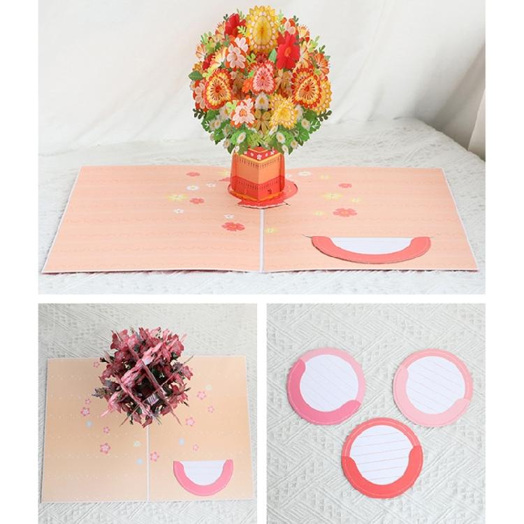 3D Foldable Greeting Card With Envelope Unique Foldable Greeting Card Flower Bouquet Card for Celebratory Event