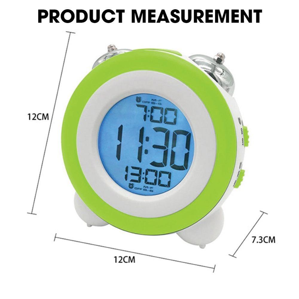 Twin Bell Digital Alarm Clock Noctilucent LED Display Smart Alarm Clock Battery Operated Super Loud Desktop Alarm Clock