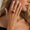SHIXIN Vintage Hyperbole Irregular Metal  Inlaid Resin Thick Textured Round Rings Women Trendy Finger Aesthetics Jewelry Gifts