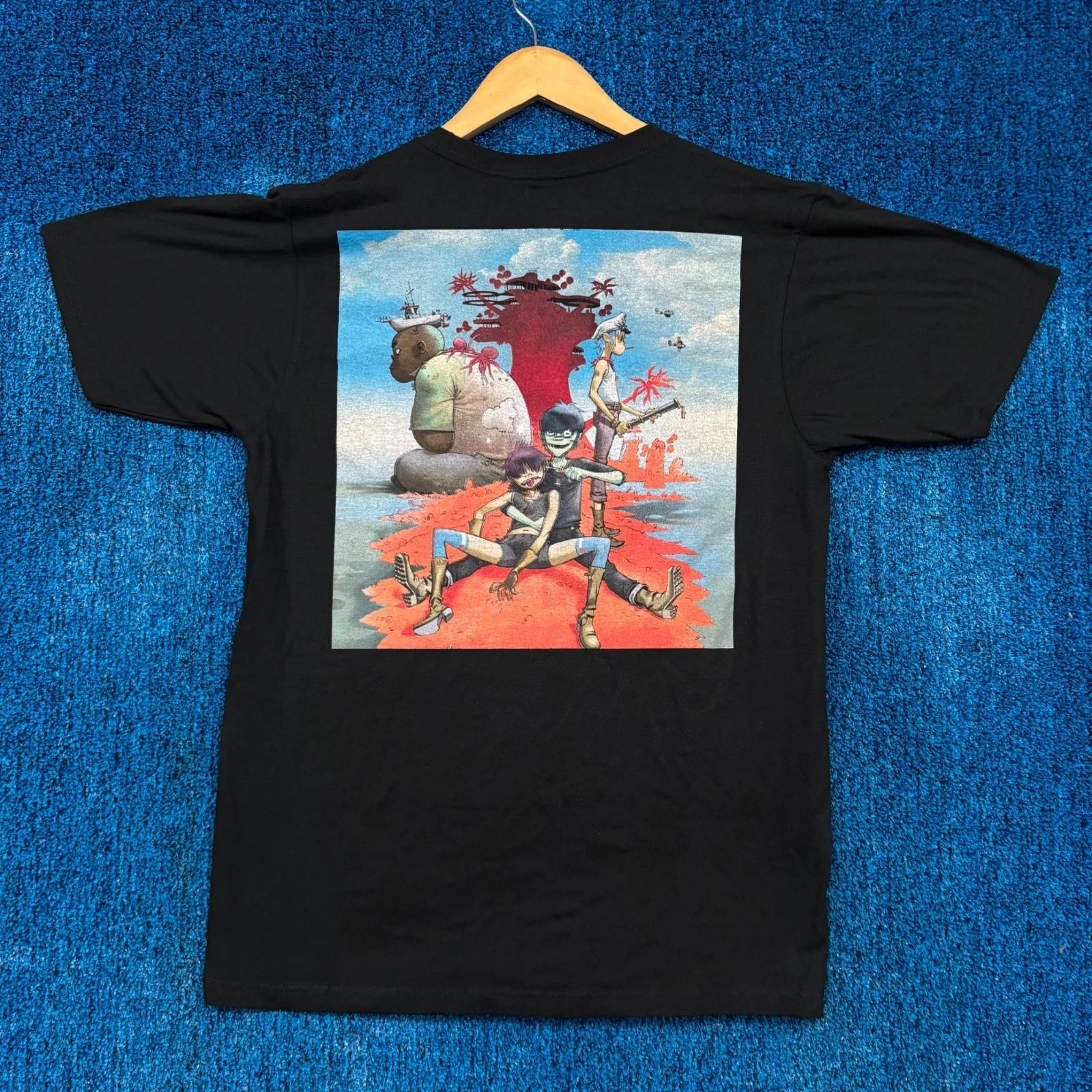 Gorillaz Plastic Beach Album Stranded Poster Trip Hop Tee M S