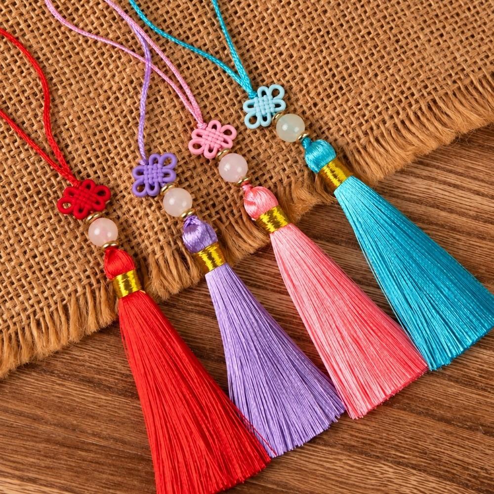 10PCS Multicolor Tassel Chinese Knot Tassels With Jade Beads Jade Beads Tassels For Jewelry Making