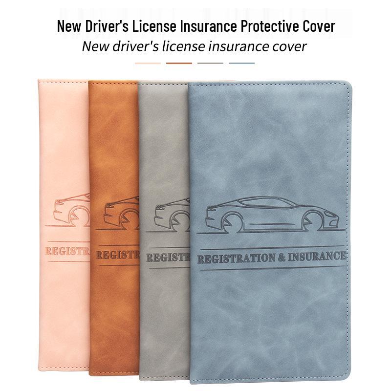 American Driver's License & Car Insurance Leather Wallet - Multifunctional Long Holder