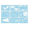 24TE Christmas Glass Window Stickers 9 Sheets Decorative Wallpaper Ornament