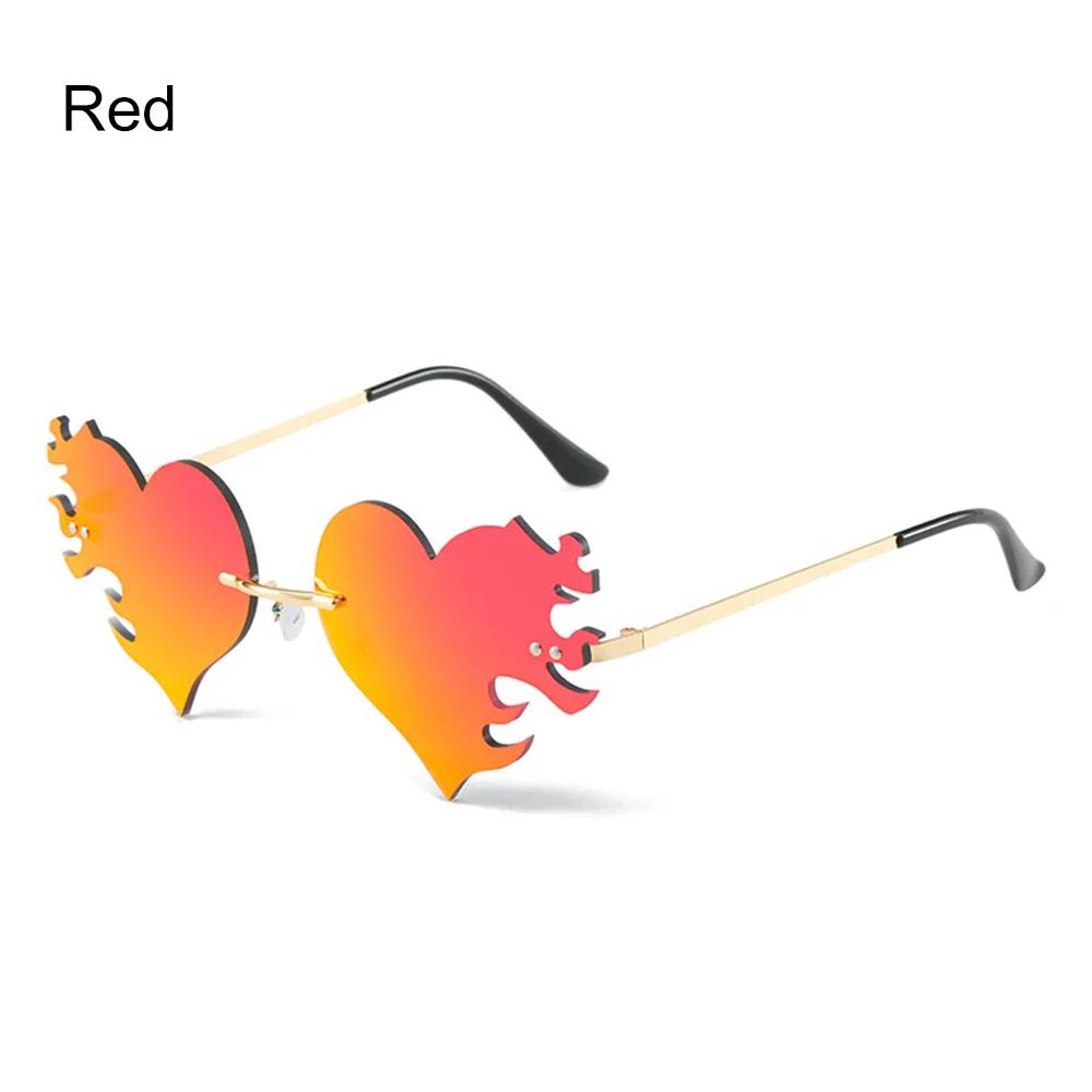 

1PC Rimless Devil Ear Heart Shape Sunglasses For Women Men Trendy UV Protection Eyeglasses Novel Party Halloween Cosplay Eyewear As Shown