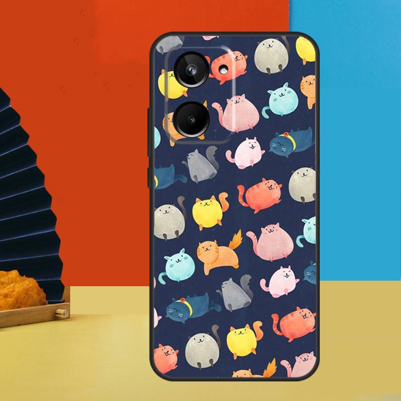 

Милый Мультяшный Кот Для Realme GT7 Pro GT6 10 11 12 13 14 15 Pro Plus C55 C67 C63 C61 C53 C31 C65 C71 C75 Чехол Realme C51
