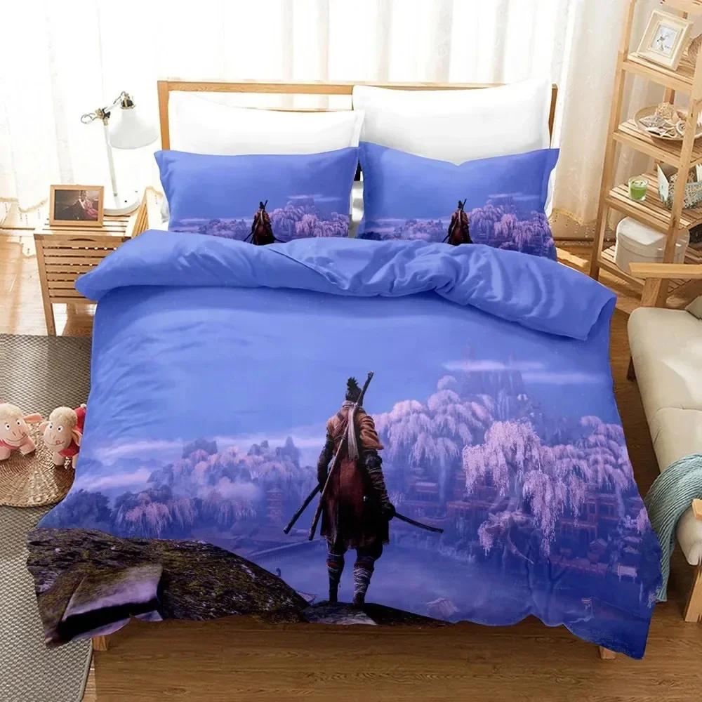 3D Printed Anime Sekiro Game Comfortable Duvet Quilt Cover Pillowcase Bedding Set Children Bedroom Decoration Home Textile