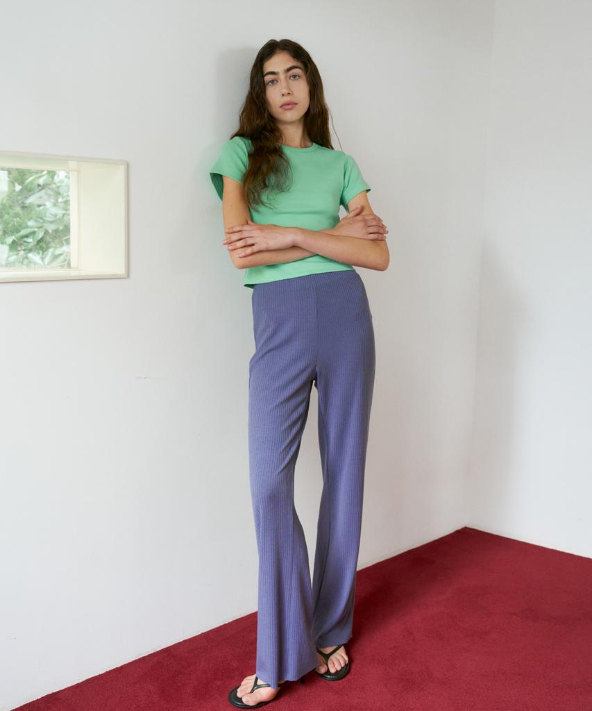 38COMEONCOMMON Rib Knit Pants (Purple Blue)