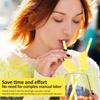 140Pcs Paper Drinking Straw Striped Drinking Straws With Lemon Decor Happy Birthday Wedding Party Supplies Drinking Straw