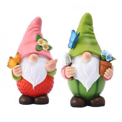 Resin Elves Dwarfs Playing Statues Solar Energy Garden Outdoor Ornaments Crafts