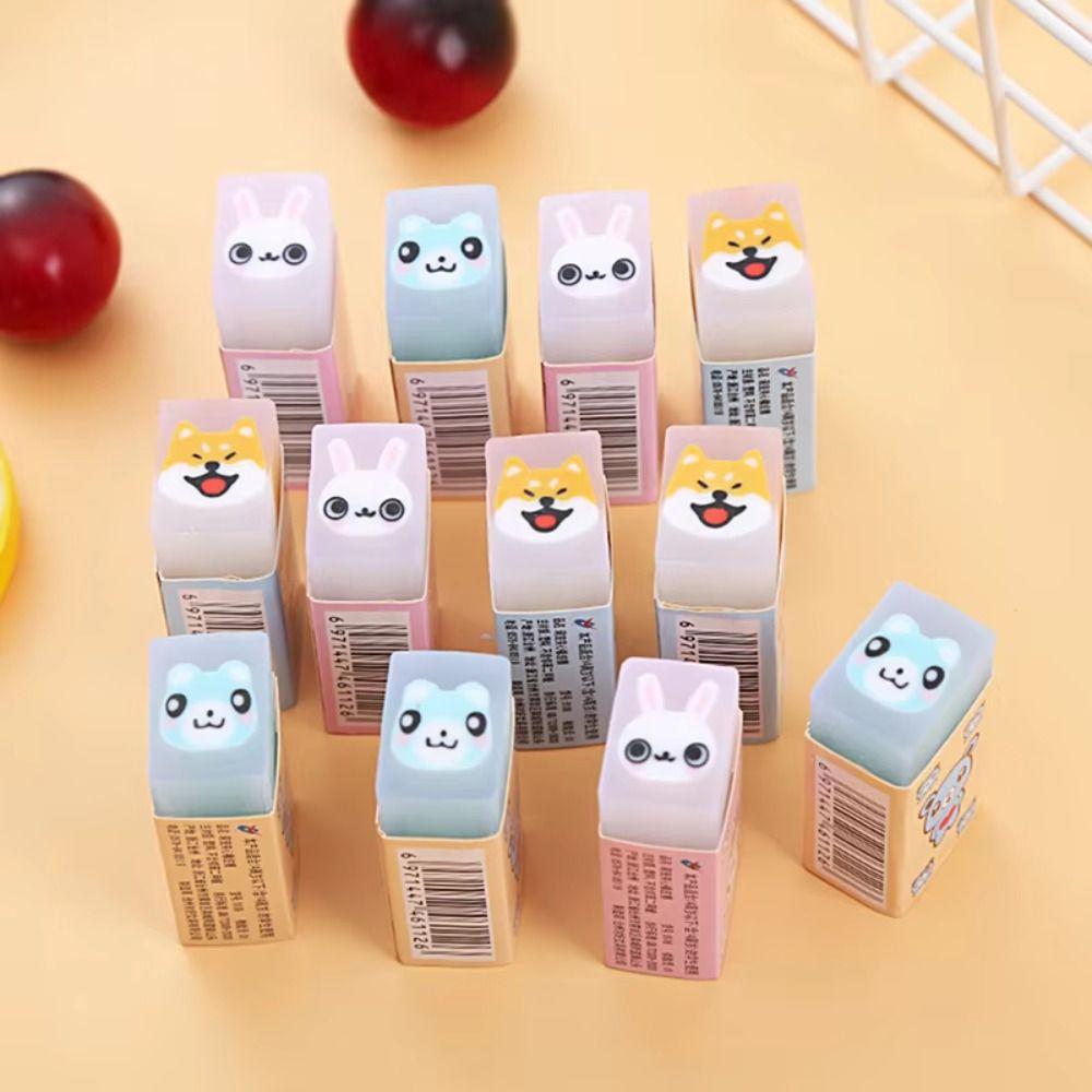 10pcs Bunny Cute Animal Eraser Rubber Pencil Wipe Eraser Cartoon Pencil Eraser  Kids Gifts