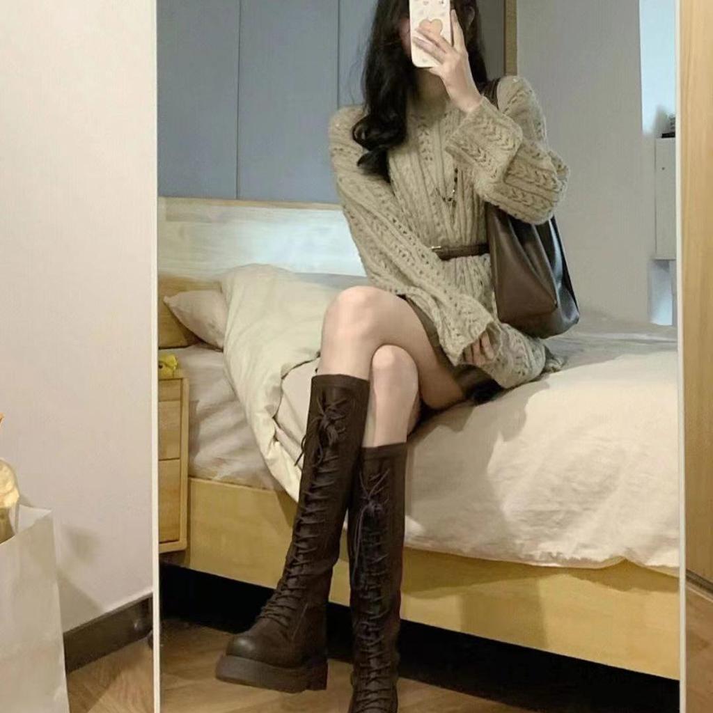 Two-Piece Elegant Cardigan & High-Waisted Pleated Skirt Set for Women