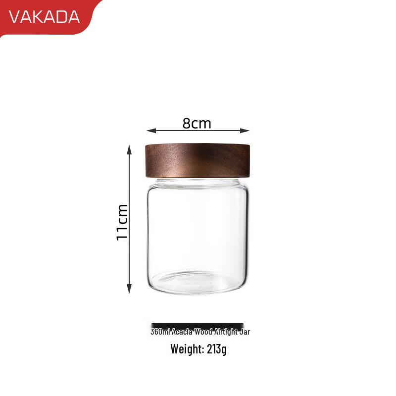 VAKADA Glass Food Storage Jars with Acacia Wood Lids