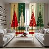 2pcs  Colorful Christmas Tree Pattern Curtains   Vibrant Design Light - Filtering Polyester Curtains for Christmas Home Windows