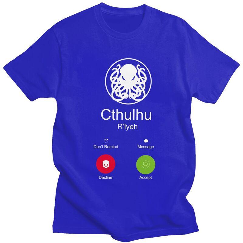 Custom Mens The Call Of Cthulhu T Shirt Short Sleeves Cotton Tshirts Streetwear Tshirt Leisure Rlyeh Octopus Tee Clothing