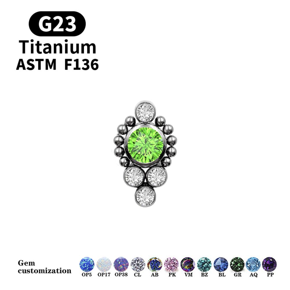 G23 Titanium Stud Earrings16G Piercing Set Ear Tragus Cartilage Zircon Opal Body Jewelry Helix Daith Lip Lobe Pin