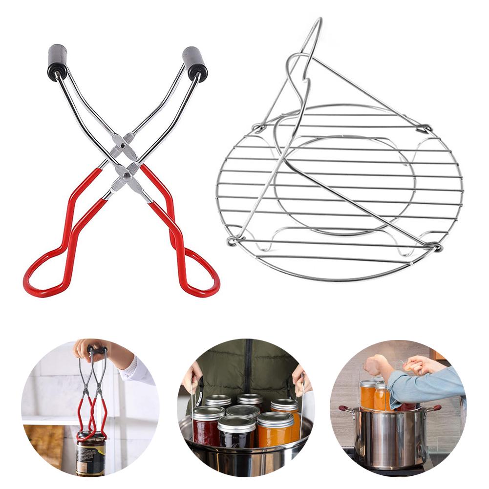 Buy Canning Jar Lifter Tongs Can Steamer Rack Stainless Steel Nonslip Jar Lifter with Grip