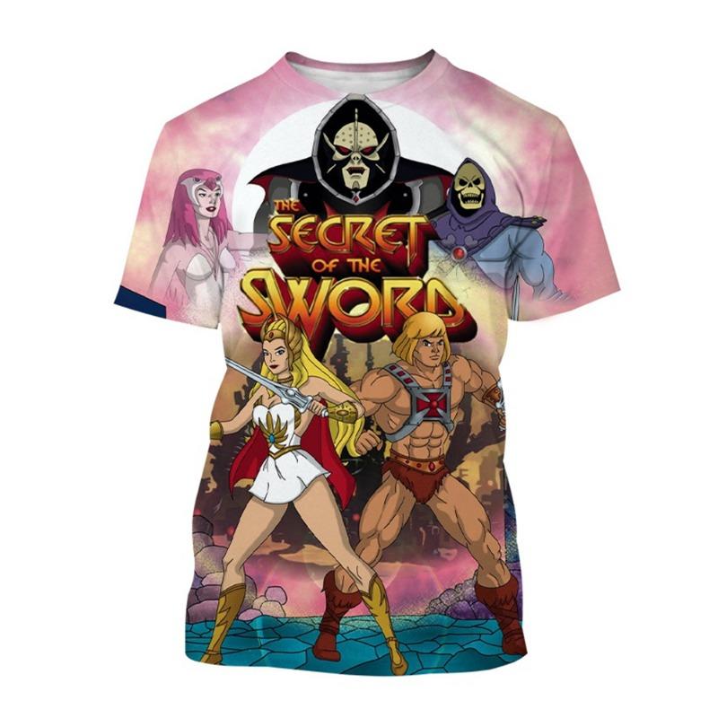 Hot Sellers Cartoon Anime He-Man Universe Master T-Shirt 3D Print Unisex Kid Casual Street Hip Hop Personality Short Sleeve Top