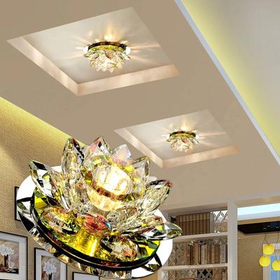 Kristal LED Tavan Işık 3 W Modern LED Kristal Lamba Mutfak Koridor Işık Avizeler Lamba Salonu Aydınlatma Lotus Işıkları