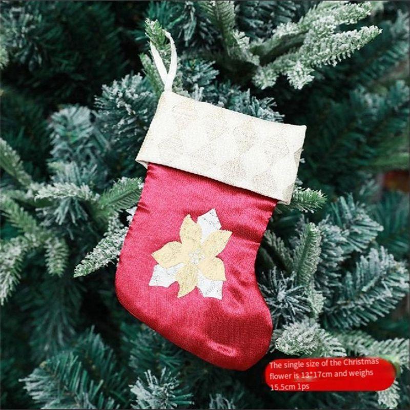 A20F-Christmas Stocking Christmas Tree Hanging Stockings Pendant Christmas Candy Bag Christmas Hanging Socks Cartoon Stocking
