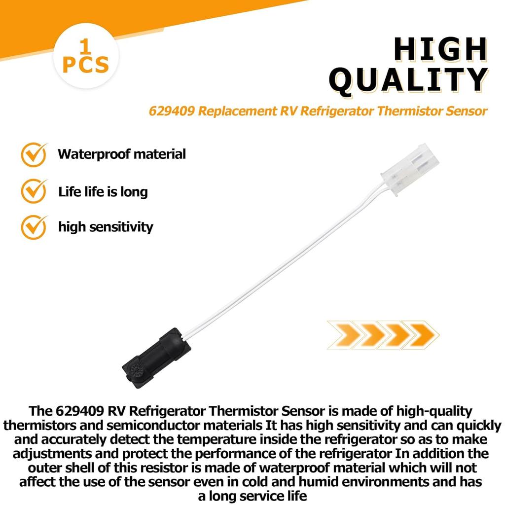 629409 Replacement RV Refrigerator Thermistor Sensor Compatible with Norcold Refrigerators, Fresh Food Thermistor Fits for Norcold Refrigerator