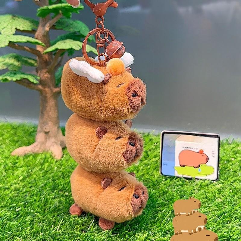 Wings With Capybara Plush Keychain Animal Pendant Cartoon Toy Doll Gift Kids