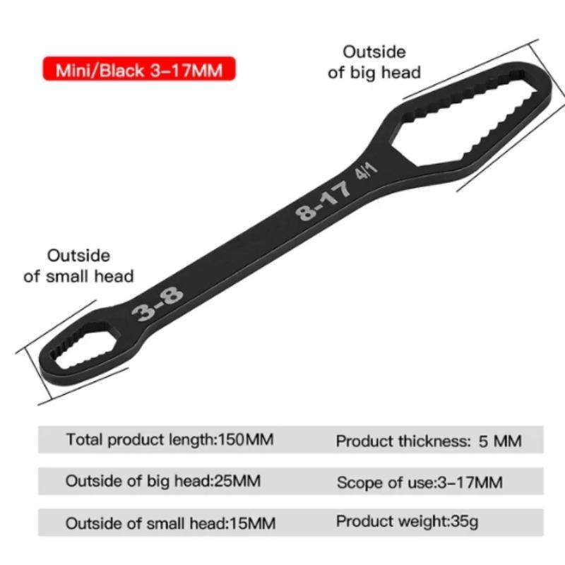3-17mm uniwersalny klucz torx samozaciskowy regulowany klucz do okularów deska dwugłowicowa klucz torx narzędzia ręczne do fabryki