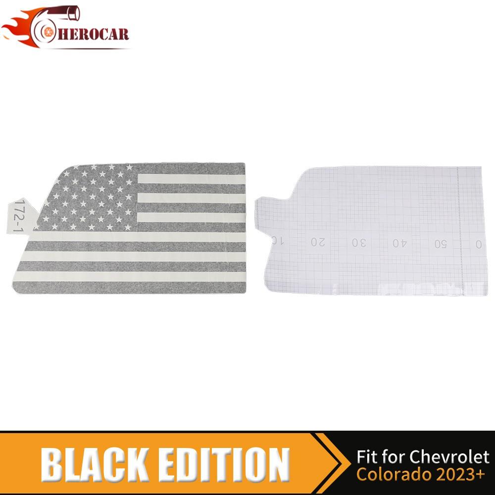 2PC Rear Window Glass Sticker Trim For Chevy Colorado Canyon 23+ US Flag Pattern