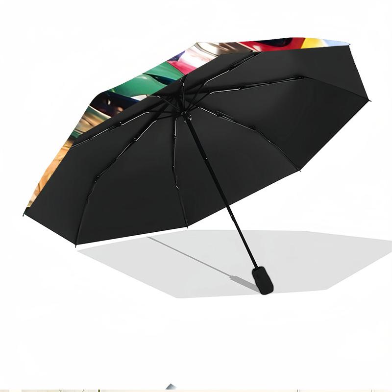 Mighty Morphin Power Rangers Print Automatic Open Close Umbrella, Portable Foldable Umbrella, for Outdoor Commute Camping Trip, Ideal Birthday Gift