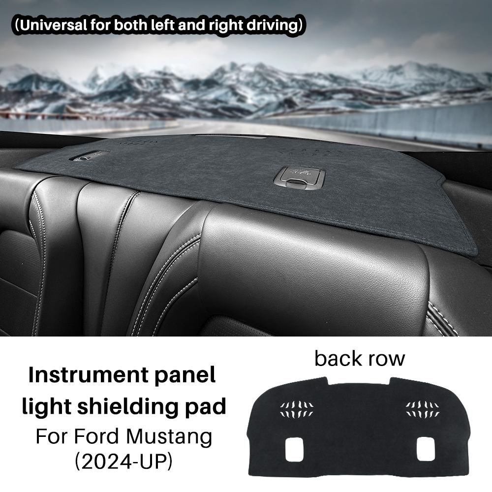 Flanelowa mata na deskę rozdzielczą do Ford Mustang Dark Horse EcoBoost GT S650 2025 2025 2026 Osłona przeciwsłoneczna na deskę rozdzielczą Samochodowa mata anty-UV Antypoślizgowa
