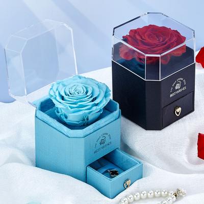 Eternal Rose Jewelry Box Necklace Packaging Boxes Luxury Jewelry Storage Display Box Valentine's Day Necklace Gift Boxes
