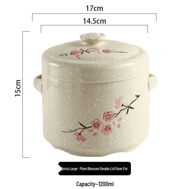 Ceramic Double Boiler Stew Pot