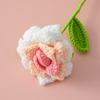DIY Crochet Rose Flower Pointed Leaf Handmade Flower Crochet Bouquet Hand Woven Roses  Anniversary