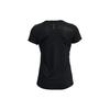Under Armour Back Hollow Out Elastic Round Neck Training Running Breathable Short Sleeve T-Shirt Women Tops Black 1369764-001