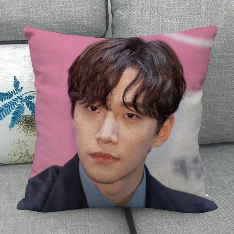 Kpop Lee Junho Pillowcase High Quality Home Textile Cotton Linen Fabric 45x45cm One Side Decoration Pillow Cover New WJY10.16
